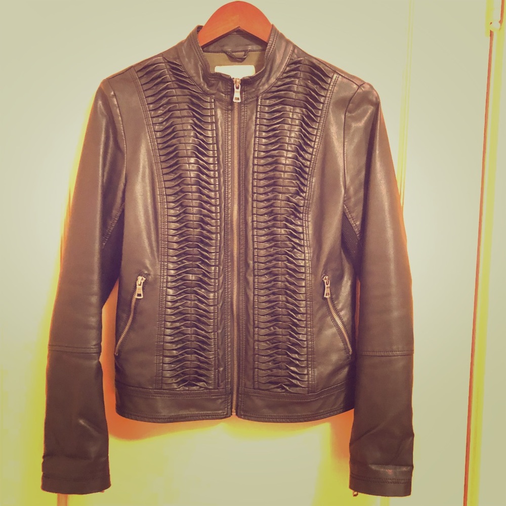Fitted Leather Moto Jacket - so unique!